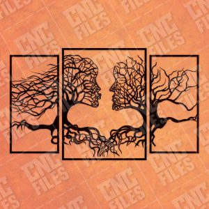 Wall art Vectors - Abstract Kiss Tree - SVG DXF EPS AI CDR