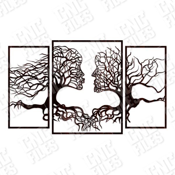 Wall art Vectors - Abstract Kiss Tree - SVG DXF EPS AI CDR