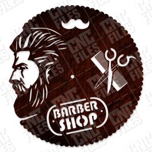 Barbershop Wall Clock Design file - DXF SVG EPS AI CDR