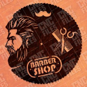 Barbershop Wall Clock Design file - DXF SVG EPS AI CDR