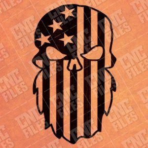 Beard Punisher USA Flag Skull Design files - DXF SVG EPS AI CDR