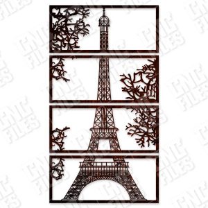 Wall art Vector - Design Pattern Eiffel Tower - SVG DXF EPS AI CDR