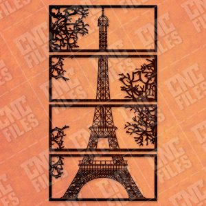 Wall art Vector - Design Pattern Eiffel Tower - SVG DXF EPS AI CDR