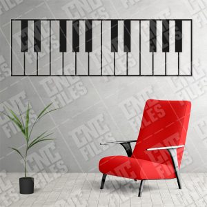 Piano Wall Art Keyboard Vector Design file - DXF SVG EPS AI CDR