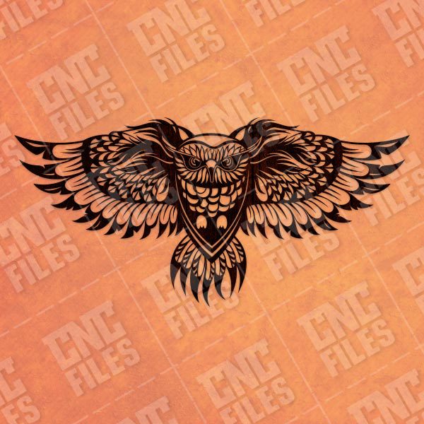 OWL Wall Art Vector Design files - DXF SVG EPS AI CDR