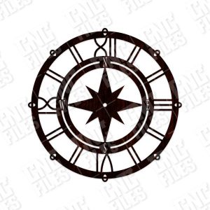 Compass Wall Clock Sailor Design file - DXF SVG EPS AI CDR