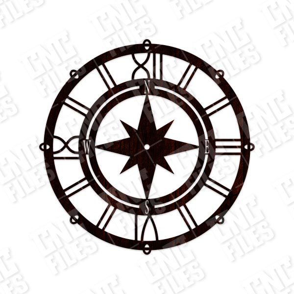 Compass Wall Clock Sailor Design file - DXF SVG EPS AI CDR