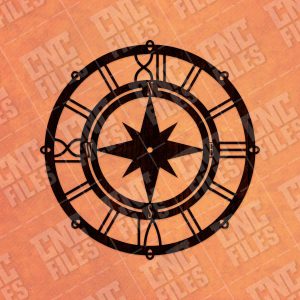 Compass Wall Clock Sailor Design file - DXF SVG EPS AI CDR