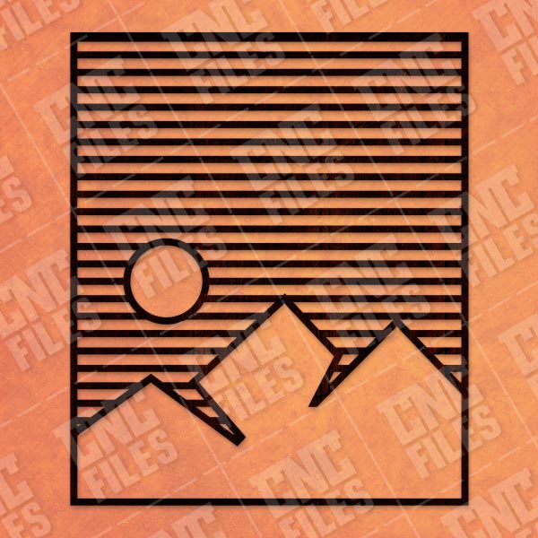 Mountain Stripes Wall Art Vector Design files - DXF SVG EPS AI CDR