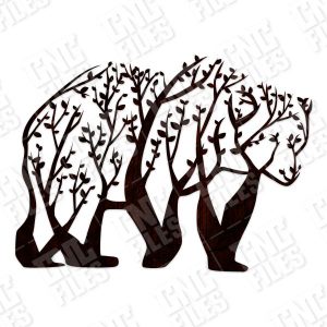 Bear Tree Art Vector Design file - DXF SVG EPS AI CDR