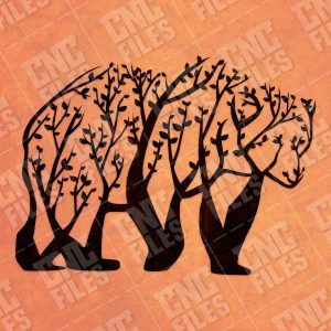 Bear Tree Art Vector Design file - DXF SVG EPS AI CDR