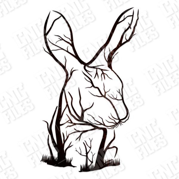 Rabbit Tree Art Vector Design file - DXF SVG EPS AI CDR