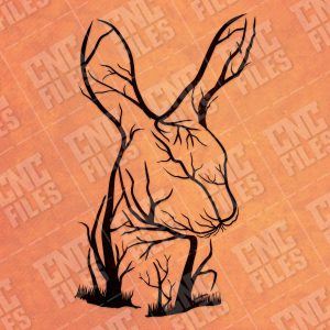 Rabbit Tree Art Vector Design file - DXF SVG EPS AI CDR