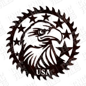 Patriotic Saw Blade Scroll Saw USA Flag American Vector Design files - DXF SVG EPS AI CDR