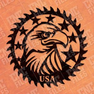 Patriotic Saw Blade Scroll Saw USA Flag American Vector Design files - DXF SVG EPS AI CDR