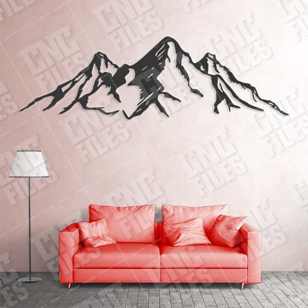 Mountains wall art Vector Design files - DXF SVG EPS AI CDR