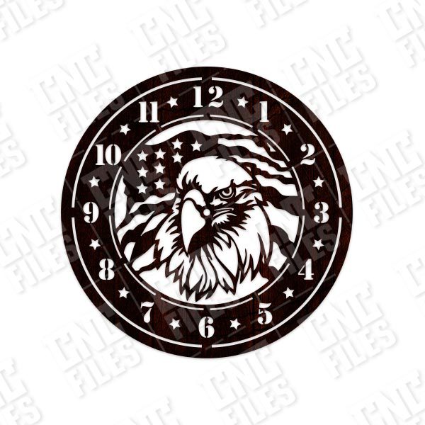 American Eagle Wall Clock Design files - DXF SVG EPS AI CDR