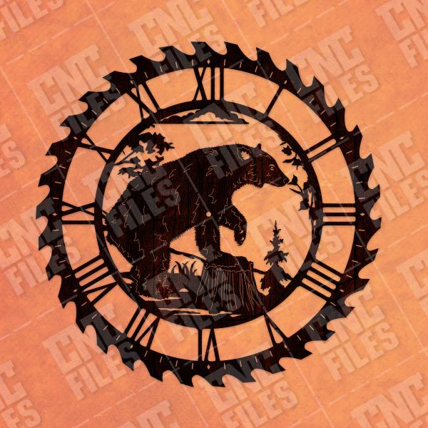 Bear wall clock Vector Design file - DXF SVG EPS AI CDR