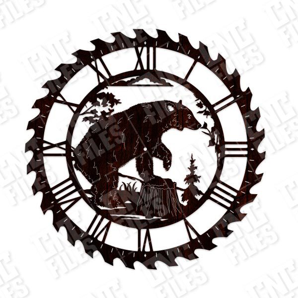 Bear wall clock Vector Design file - DXF SVG EPS AI CDR