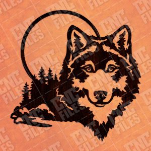 Moonlight Wolf Wall Art Vector Design file - SVG DXF EPS PNG