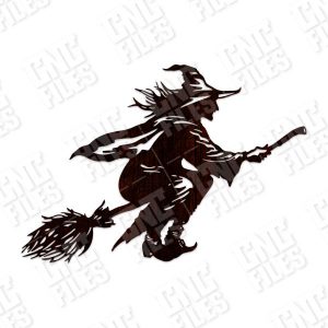 Halloween Witch Flying Vector Design file - DXF SVG EPS AI CDR