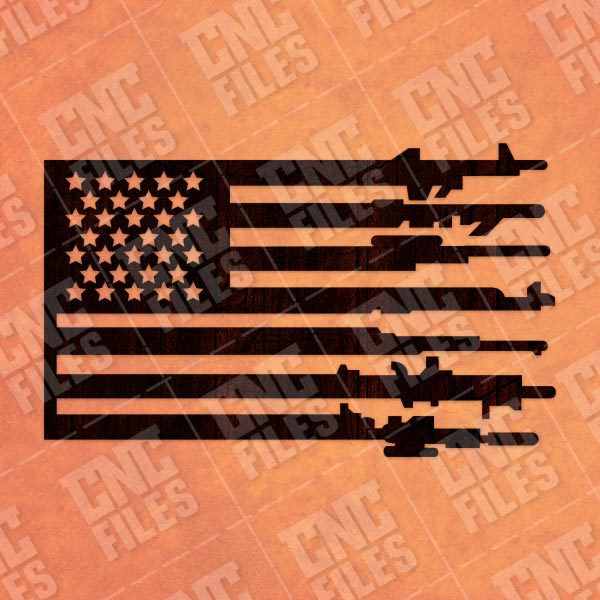 Patriotic USA Flag American Vector Design files - DXF SVG EPS AI CDR P226