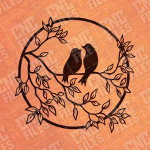 Birds on a branch - DXF SVG EPS AI CDR