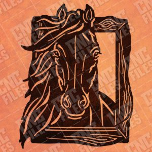 Horse face vector design files – DXF SVG EPS AI CDR