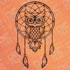 Owl dream catcher design files - DXF SVG EPS AI CDR