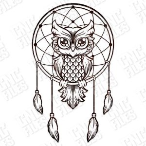 Owl dream catcher design files - DXF SVG EPS AI CDR