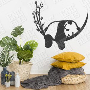 Resting Panda and Bamboo design files – SVG DXF EPS PNG