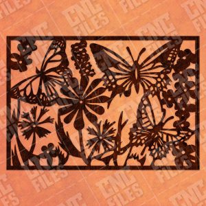 Butterfly flowers wall decoration design files - DXF SVG EPS AI CDR