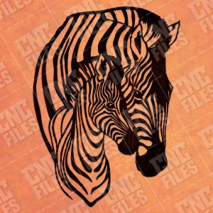 Zebra mother and child vector decoration design files - DXF SVG EPS AI CDR