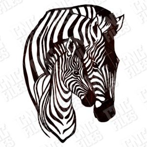 Zebra mother and child vector decoration design files - DXF SVG EPS AI CDR