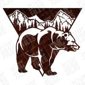 Bear triangle mountain tree pine design files - DXF SVG EPS AI CDR