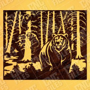 Bears in trees design files - DXF SVG EPS AI CDR