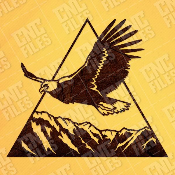 Eagle triangle mountain vector design files - DXF SVG EPS AI CDR