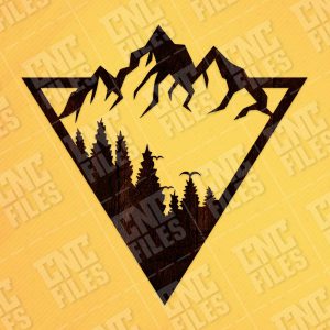 Triangle mountain tree pine design files - DXF SVG EPS AI CDR