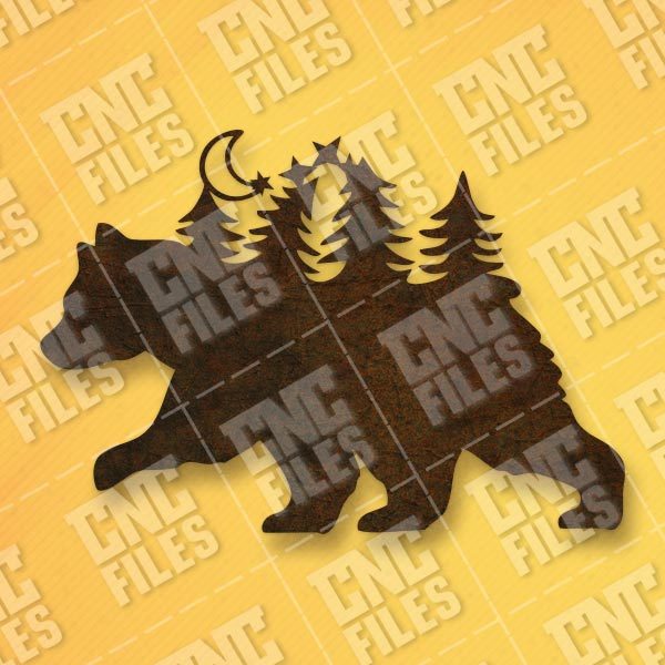 Bear in the woods design files - DXF SVG EPS AI CDR