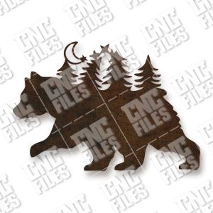 Bear in the woods design files - DXF SVG EPS AI CDR