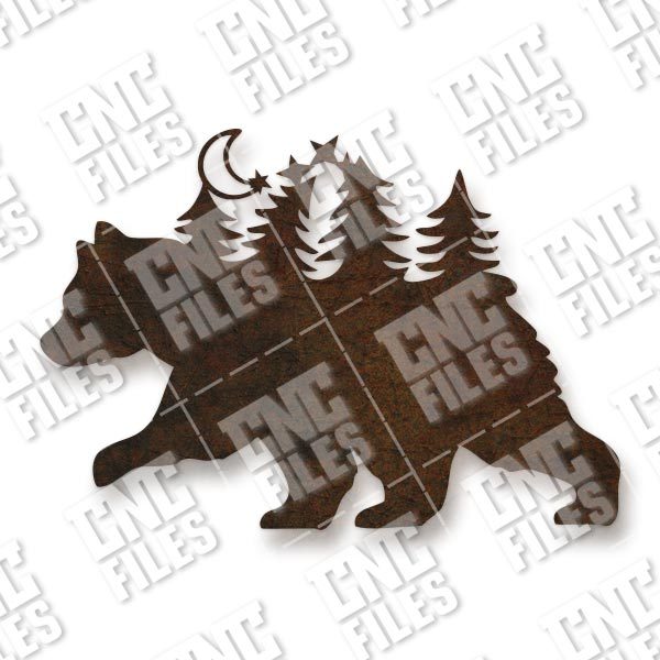 Bear in the woods design files - DXF SVG EPS AI CDR