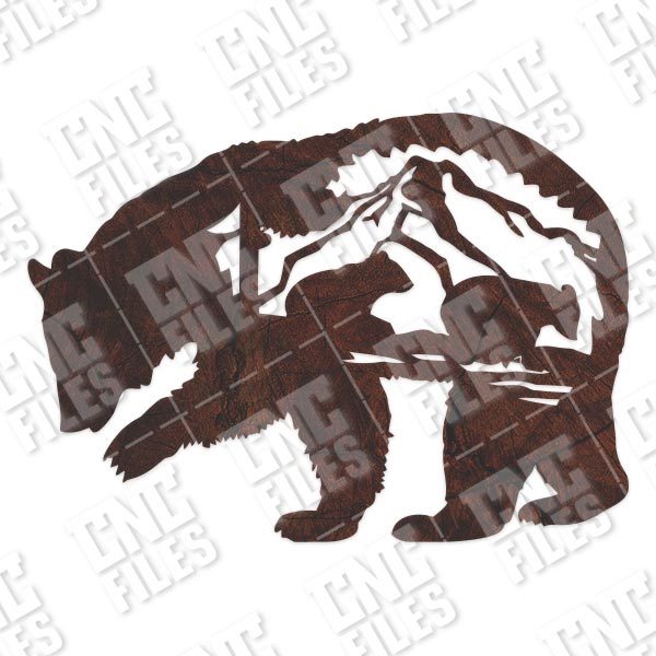 Mother bear design files - DXF SVG EPS AI CDR