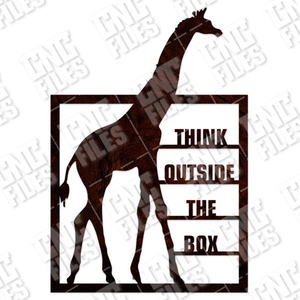 Think outside the box giraffe vector design file - EPS AI SVG DXF CDR