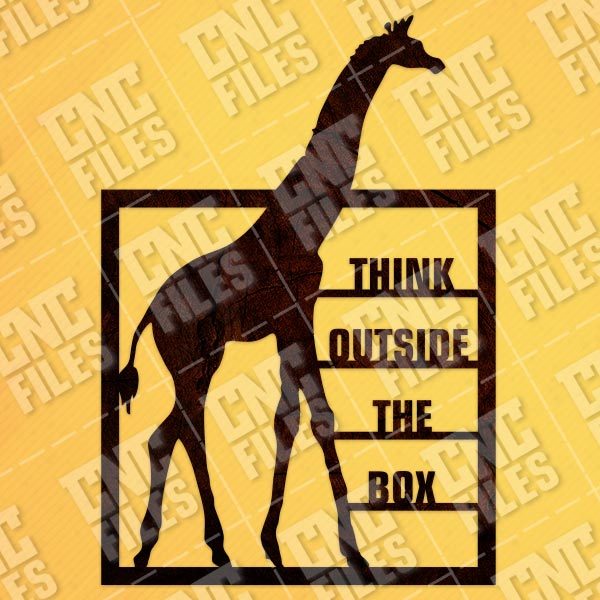 Think outside the box giraffe vector design file - EPS AI SVG DXF CDR