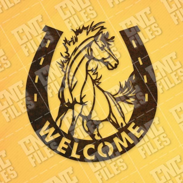 Horseshoe welcome vector design files – DXF SVG EPS AI CDR