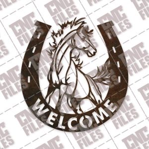 Horseshoe welcome vector design files – DXF SVG EPS AI CDR