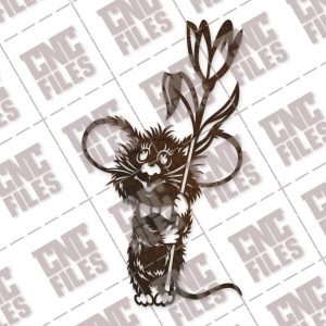 Mouse with flower design files - EPS AI SVG DXF CDR
