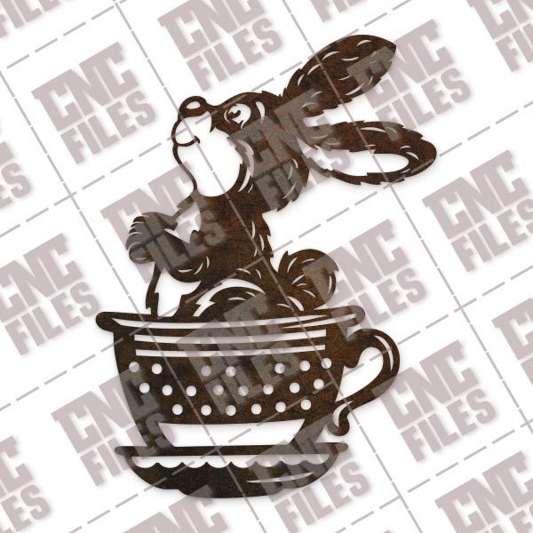 Cute bunny cup rabbit design files - DXF SVG EPS AI CDR