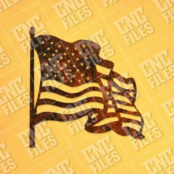 American flapping flag design files - SVG DXF EPS AI CDR