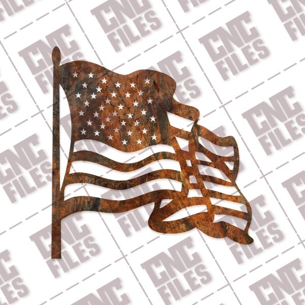 American flapping flag design files - SVG DXF EPS AI CDR